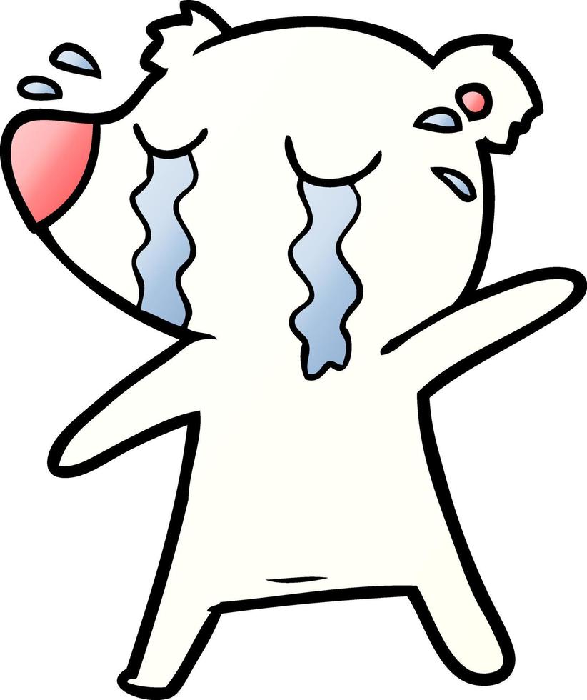 sad little polar bear cartoon vector