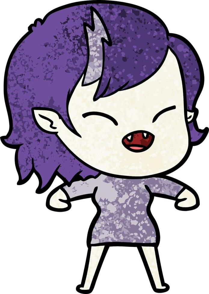cartoon laughing vampire girl vector