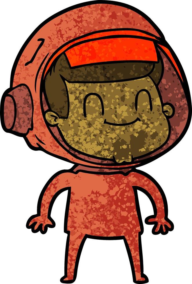 astronauta de dibujos animados feliz vector