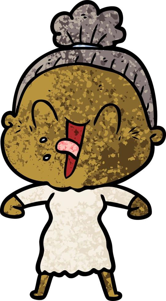 cartoon happy old woman vector