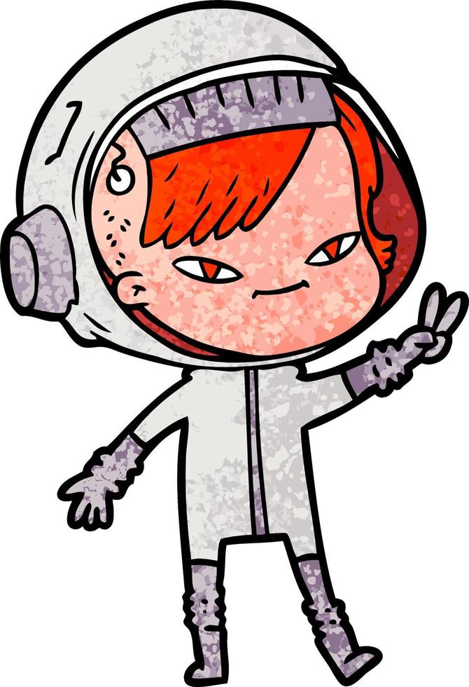 cartoon astronaut woman vector