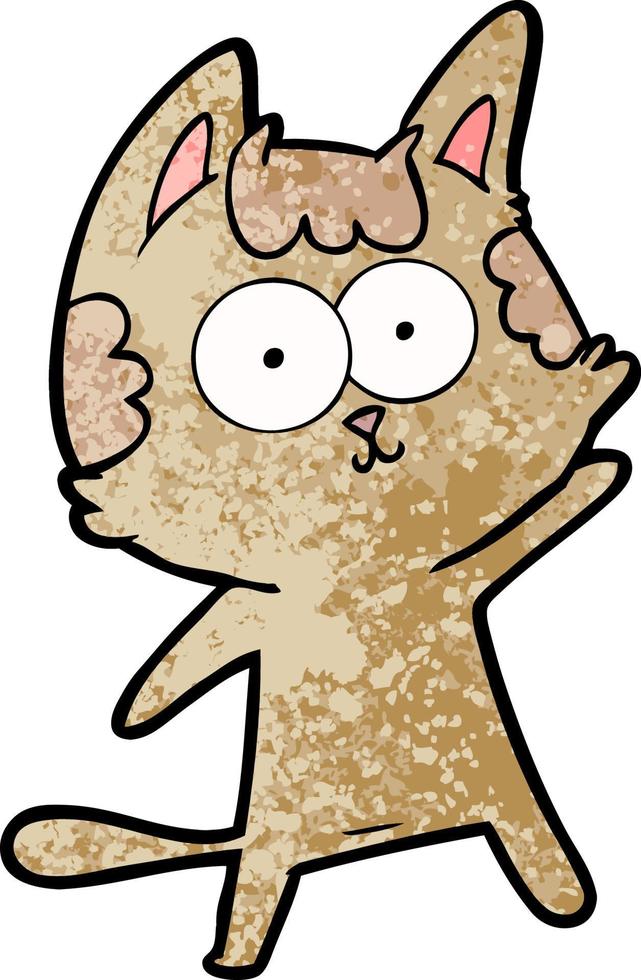 happy cartoon cat vector