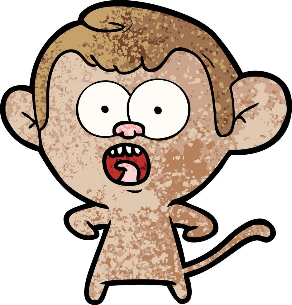 cartoon shocked monkey vector