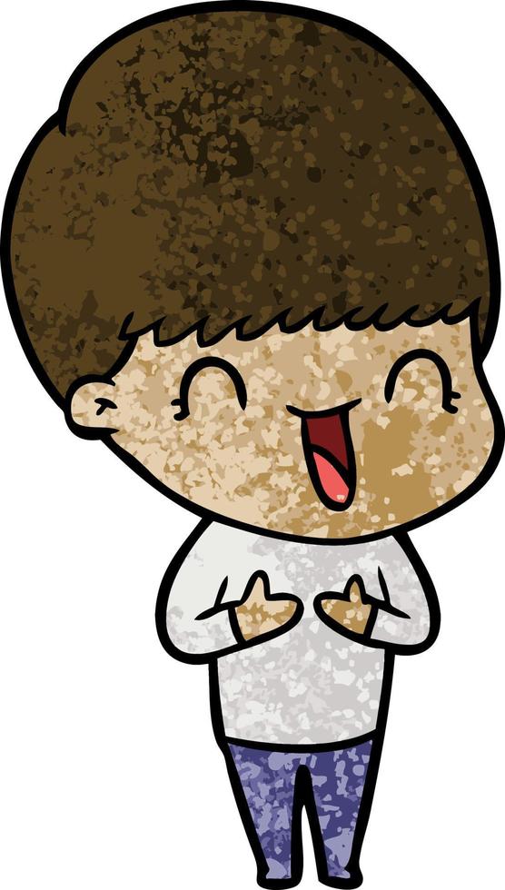 happy cartoon boy vector
