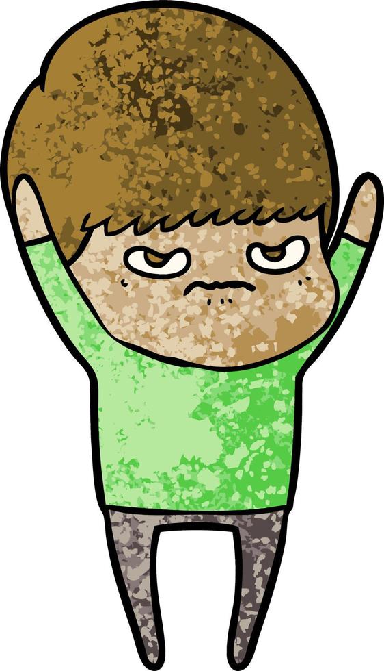 angry cartoon boy vector