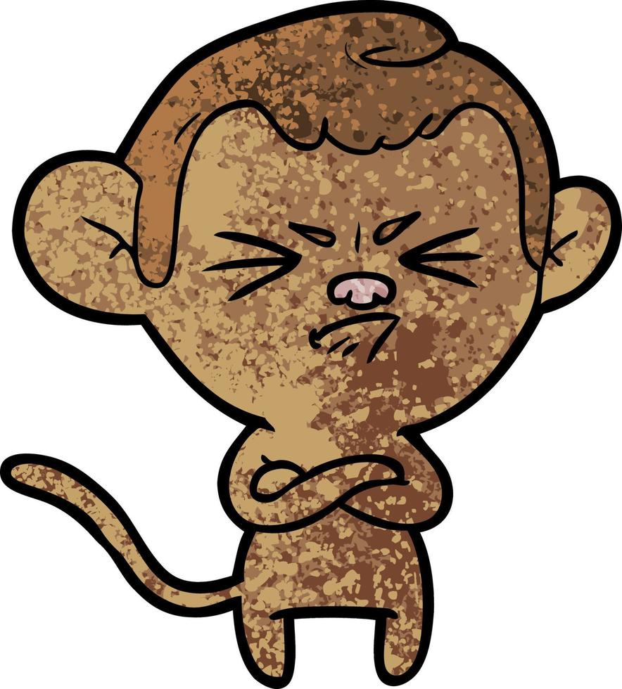 cartoon annoyed monkey vector