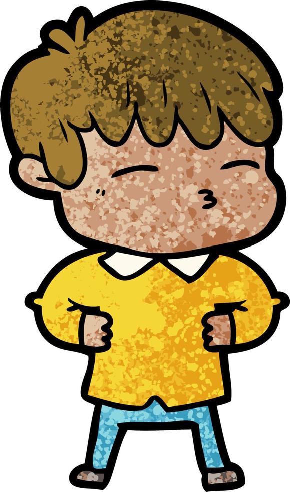 cartoon curious boy vector