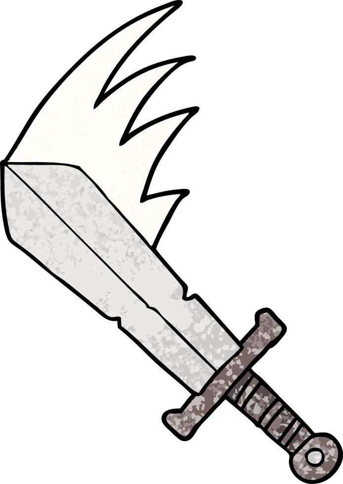 espada oscilante de dibujos animados vector