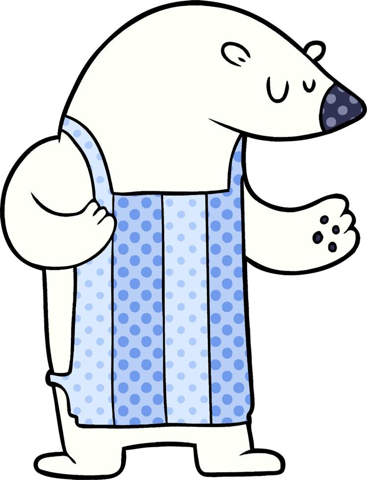 cartoon polar bear chef vector