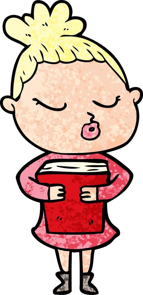 cartoon calm woman vector