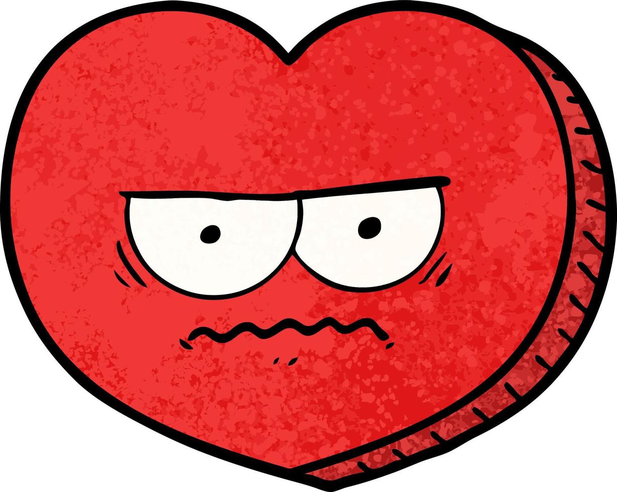 cartoon angry heart vector