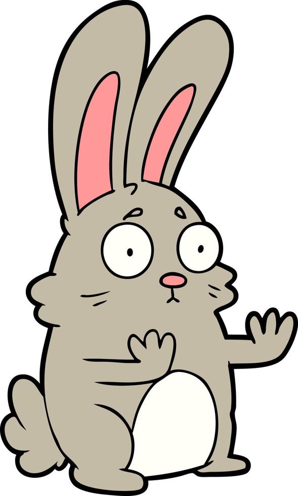 cartoon scared rabbit vector