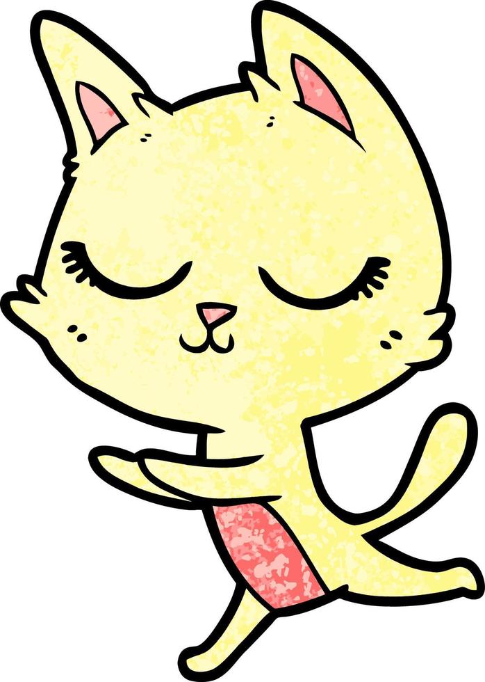 calm cartoon cat vector