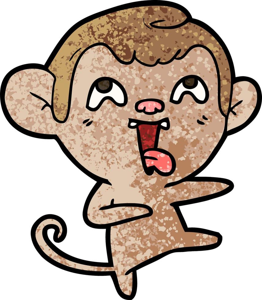 crazy cartoon monkey vector