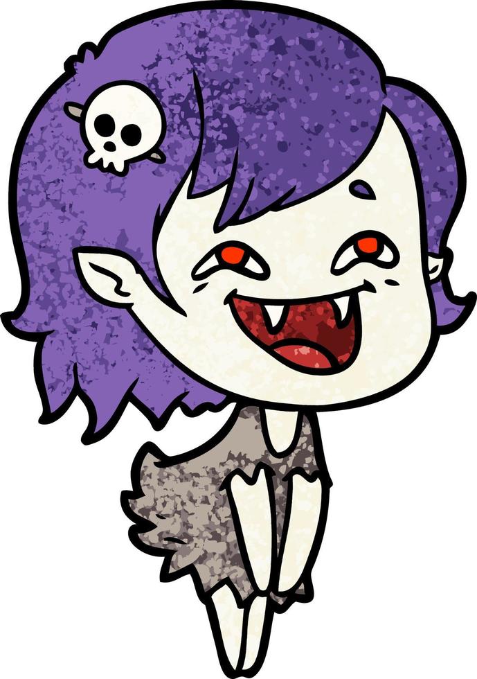 cartoon laughing vampire girl vector