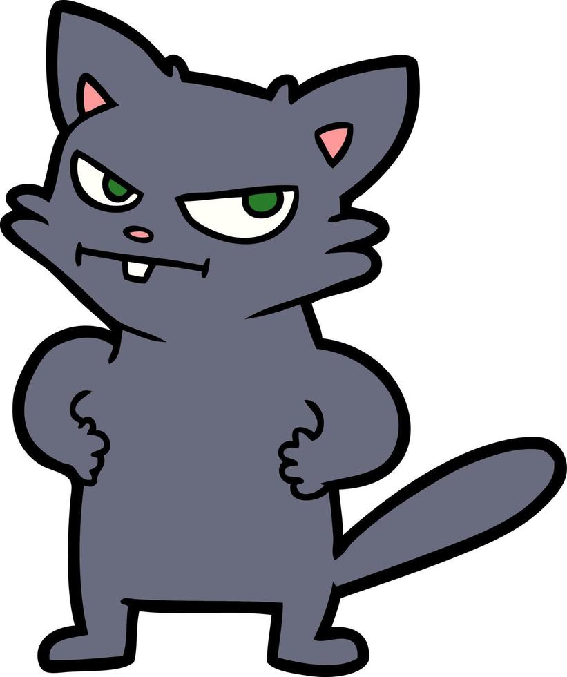 cartoon annoyed cat vector