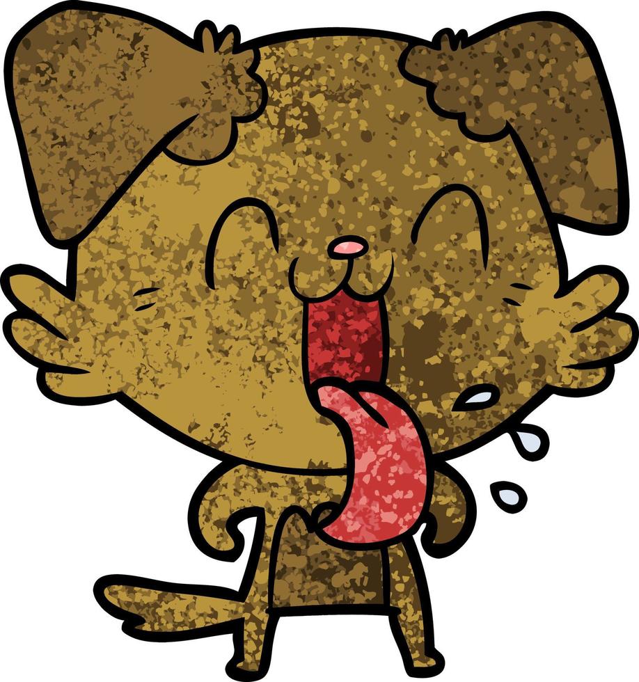 cartoon panting dog vector