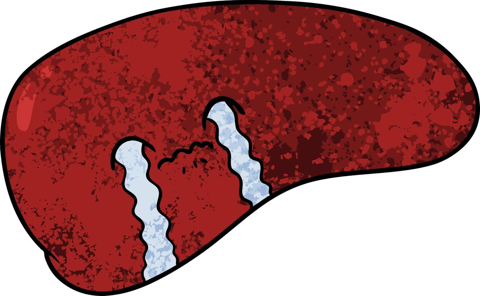 cartoon liver crying vector