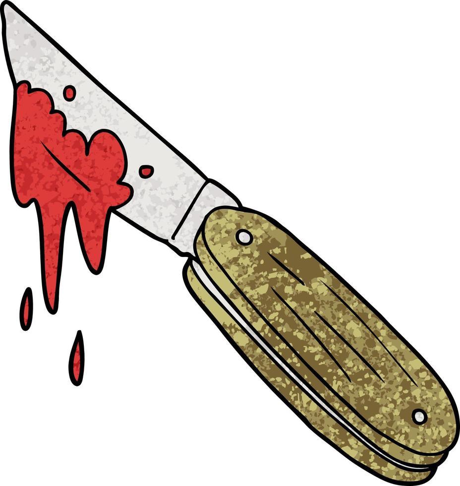 cuchillo ensangrentado de dibujos animados vector