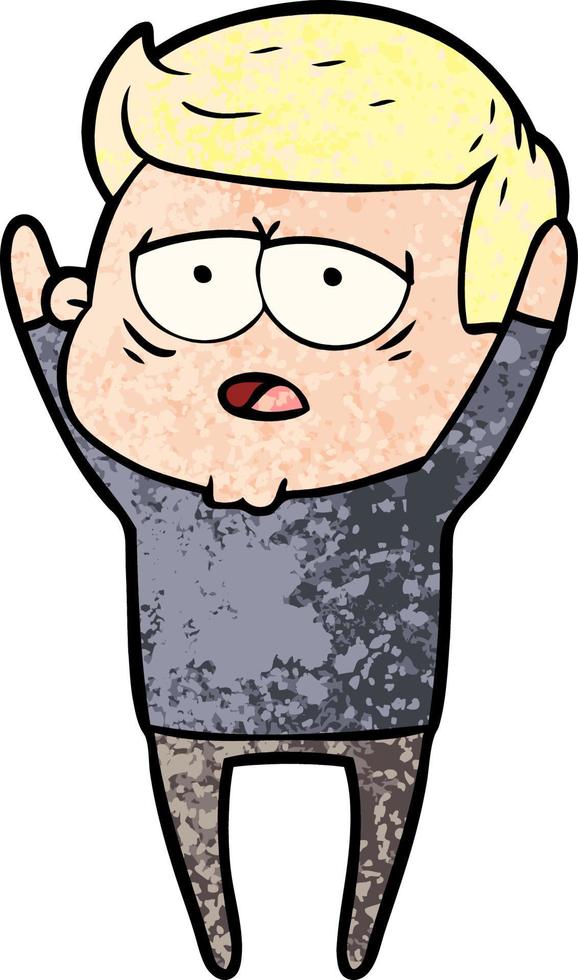 cartoon tired man vector