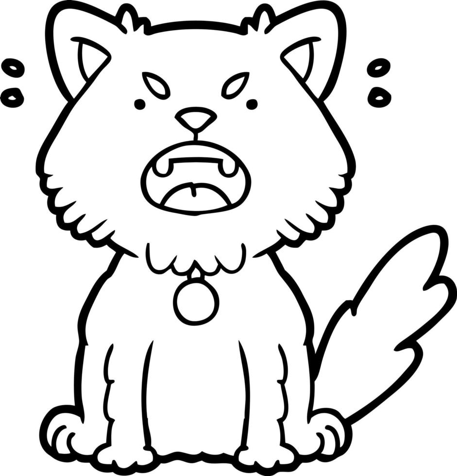 cartoon angry cat vector