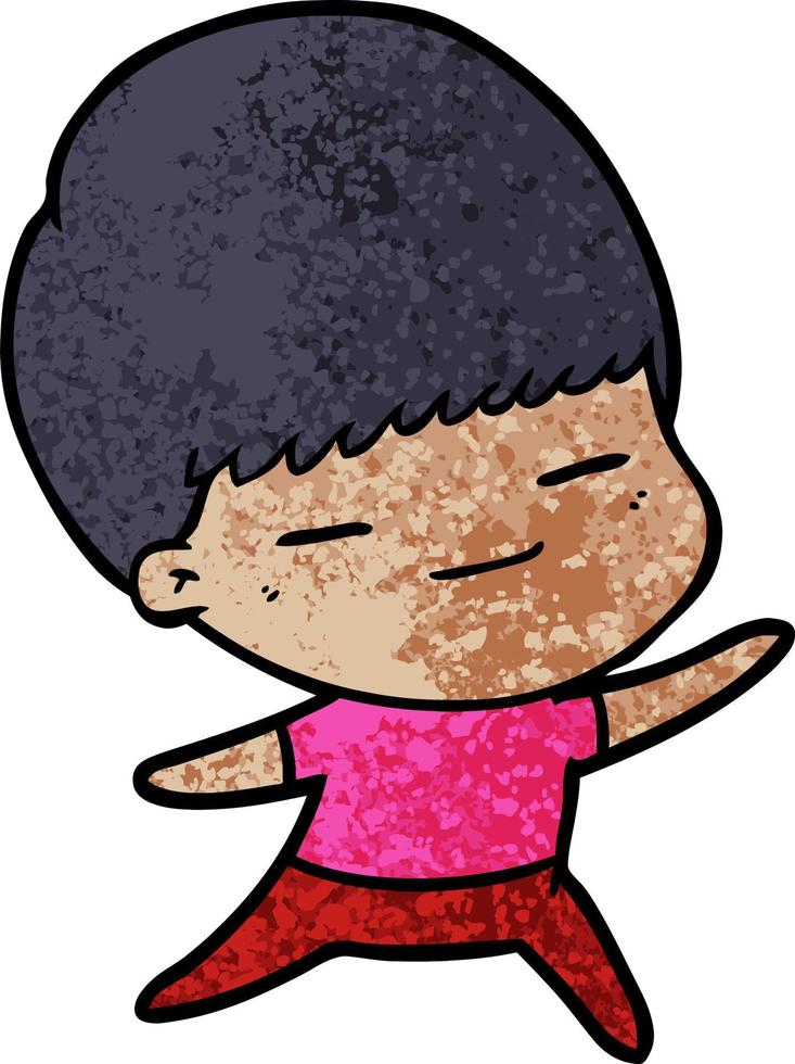 cartoon smug boy vector
