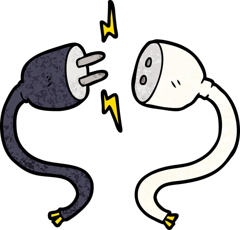 cartoon plug and socket vector