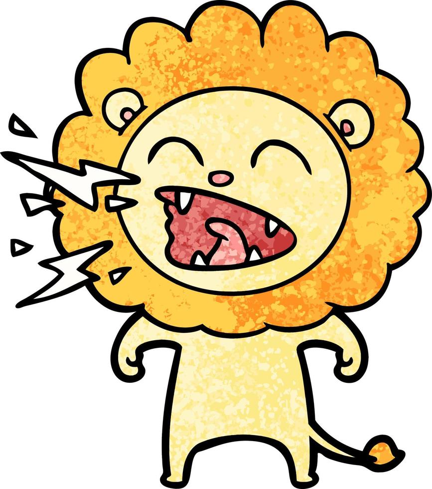 cartoon roaring lion vector