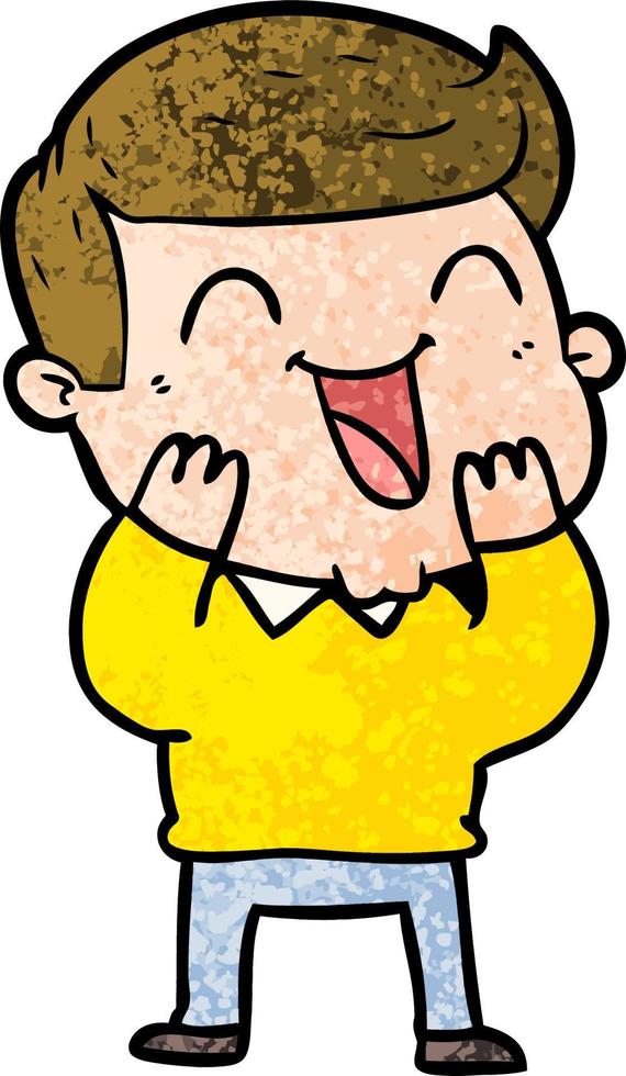 cartoon man laughing vector