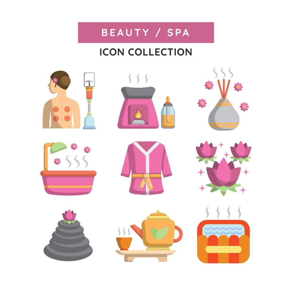 Icons That Depicts Therapeutic And Relaxing Spa Experience vector
