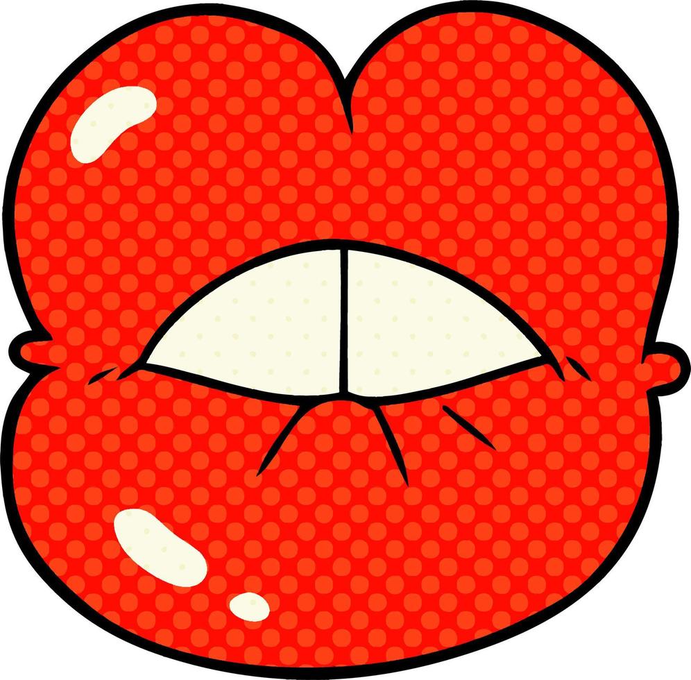 cartoon full lips vector