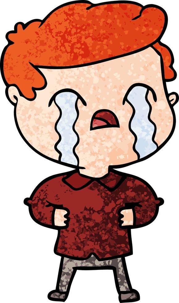 cartoon man crying vector