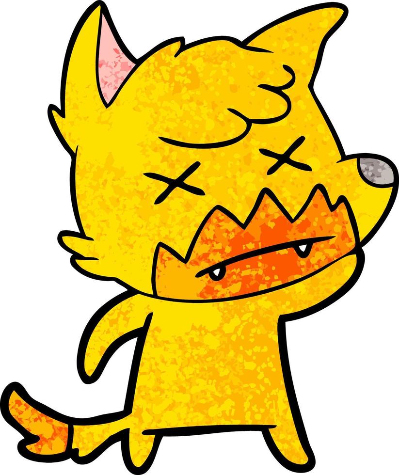 dead fox cartoon character vector