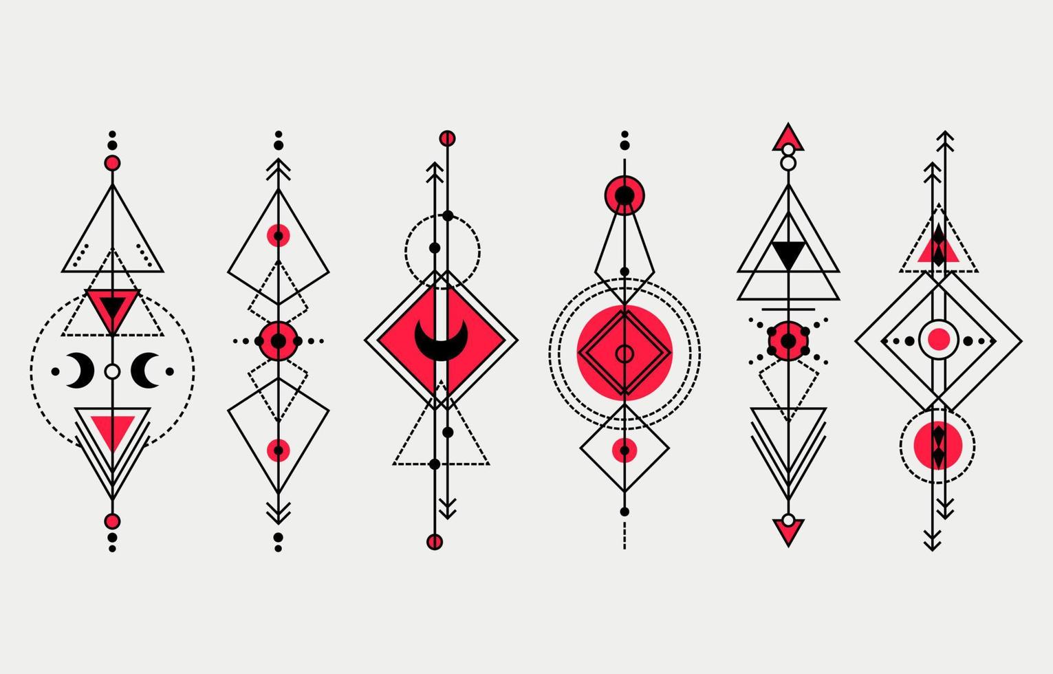 colección de tatuajes geométricos minimalistas vector