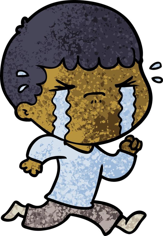 cartoon man crying vector