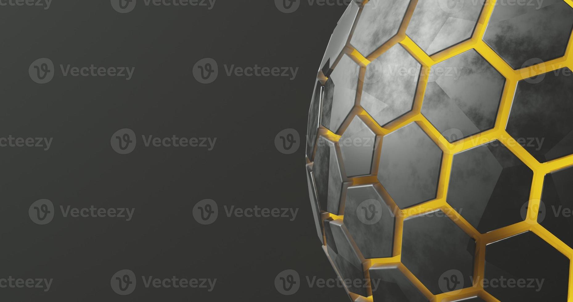 abstract background using hexagon pattern with metallic gray gradient color and bright yellow hexagon outline, there is blank space on the left, 3d rendering and 4K size photo