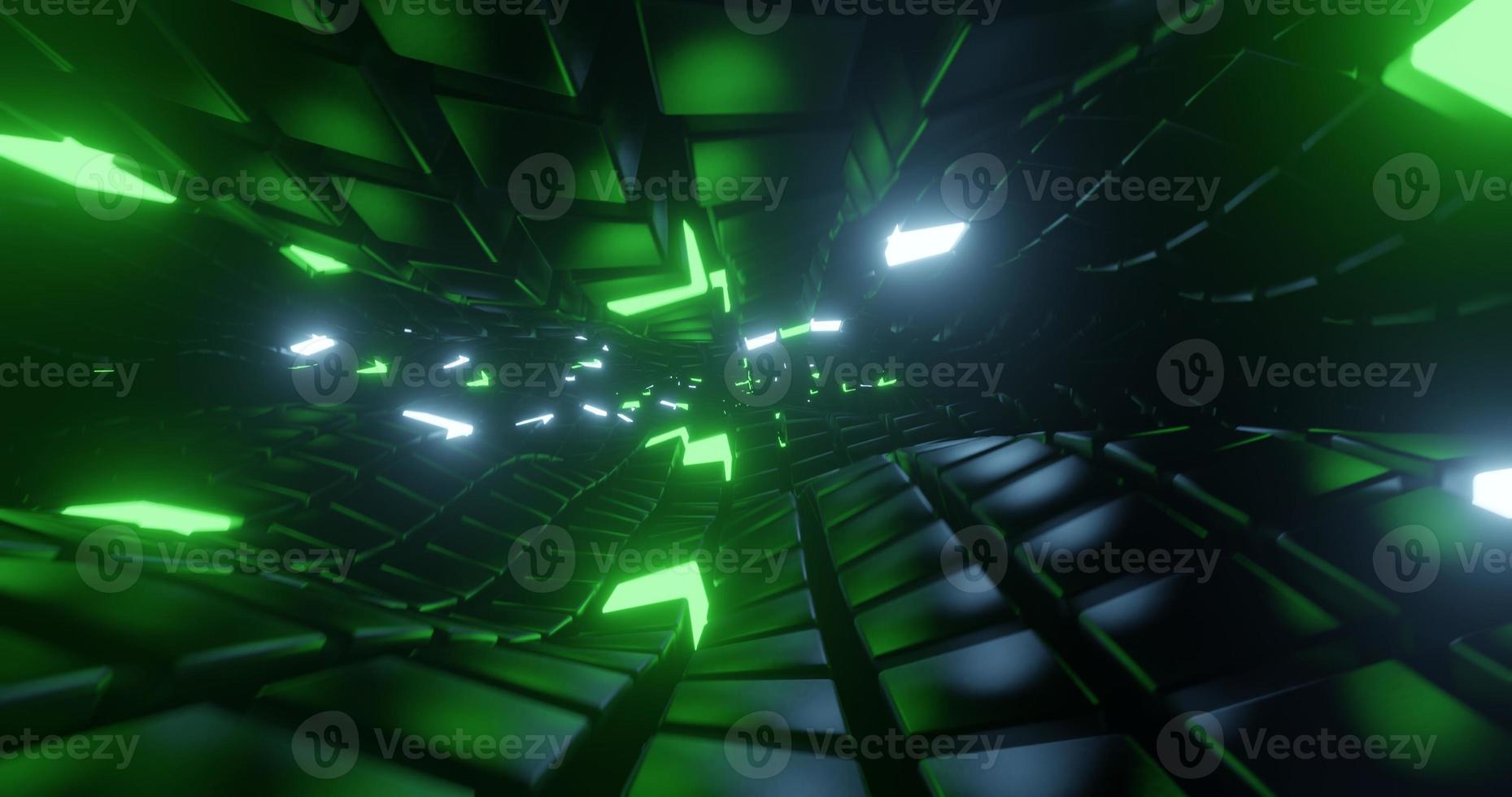 Abstract background using cube waves with metallic texture and some bright green colors, 3d rendering and 4K size photo