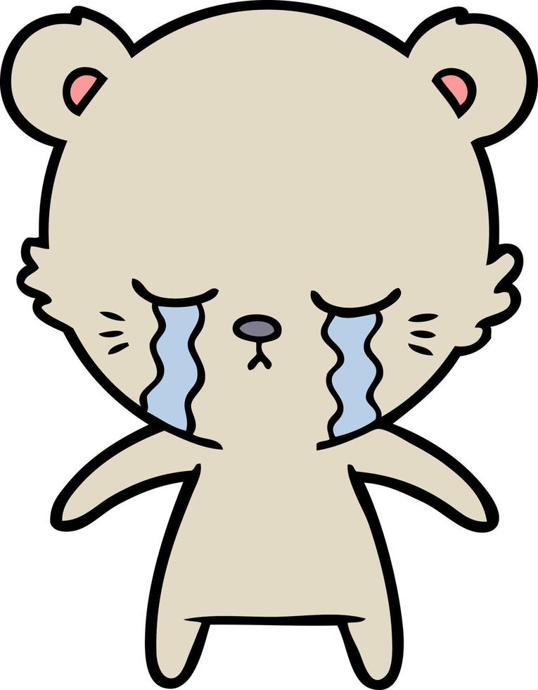 crying bear cartoon chraracter vector