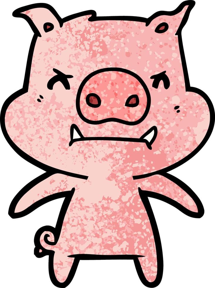 angry cartoon pig vector