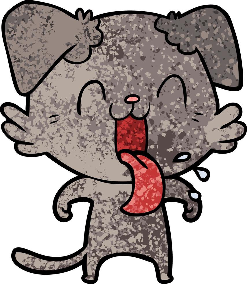cartoon panting dog vector