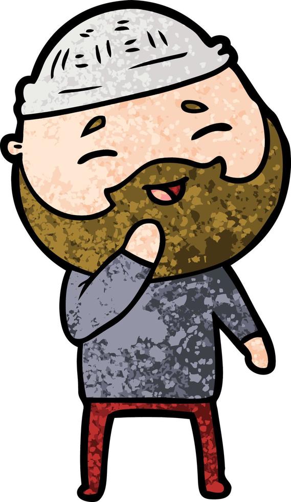 cartoon happy bearded man vector