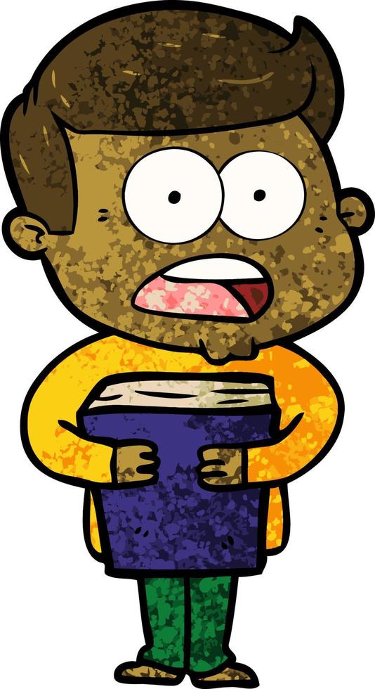 cartoon shocked man vector