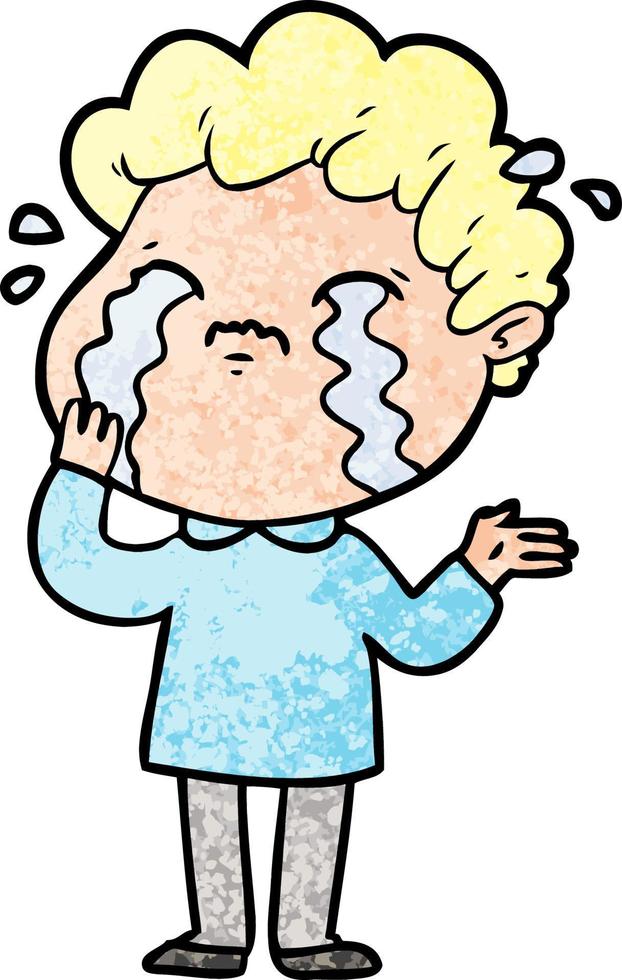cartoon man crying vector