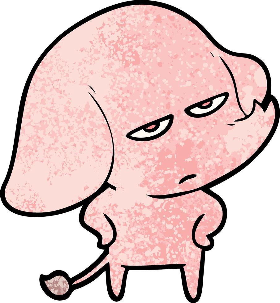 annoyed cartoon elephant vector