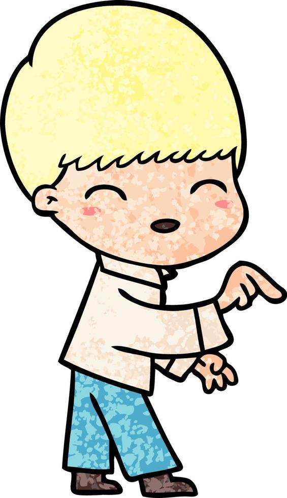 happy cartoon boy vector