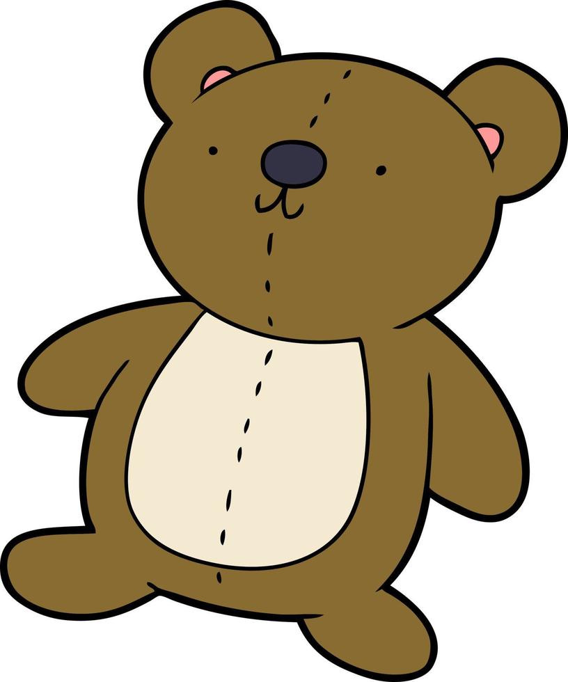 cartoon stuffed toy bear vector