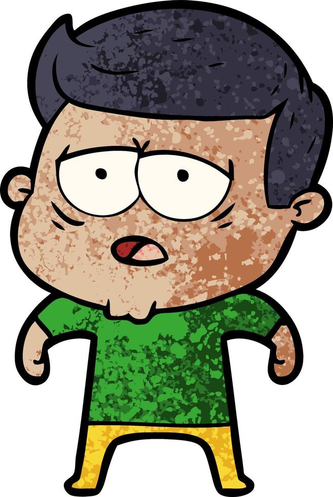 hombre cansado de dibujos animados vector