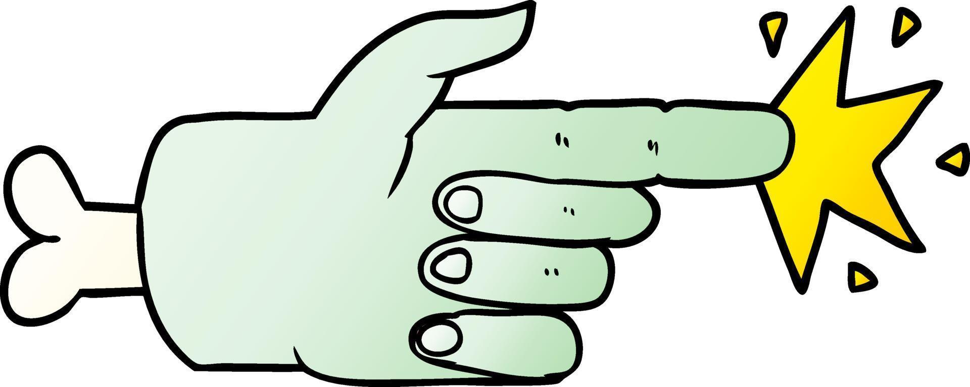 cartoon zombie hand pointing vector