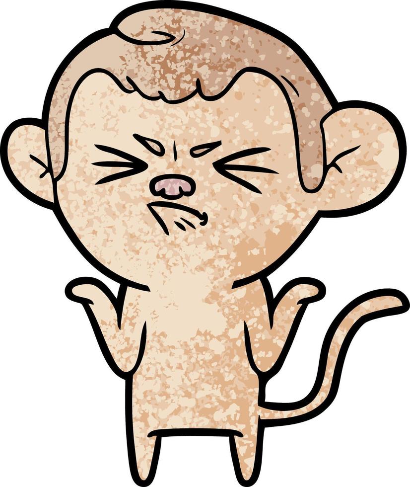 cartoon annoyed monkey vector