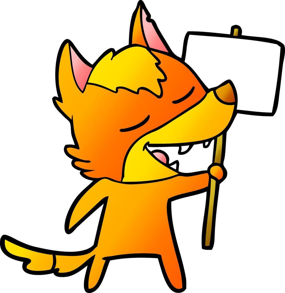 fox cartoon character vector